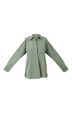 Chemise Oversize Boutonnée En Maille Tissée Vert Sauge Kaki -Logic || Zero Soldes Magasin 005228cb08960a86b0305fd4561b8f80acdfd735 cna7004 5