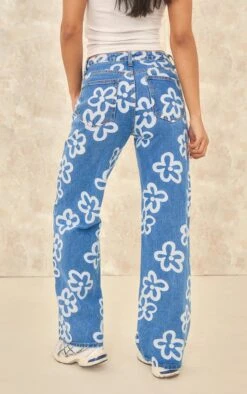 Jean Droit Bleu Moyen Délavé Fleuri -Logic || Zero Soldes Magasin 0282d23c8cb14d78650e47d576e849703ca720ee cnc9811 3
