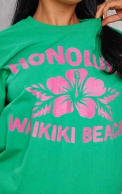 T-shirt Vert Vif à Imprimé Honolulu -Logic || Zero Soldes Magasin 076c18c8beb10ab621fcdff39b693cfed039c4b2 cne3430 4