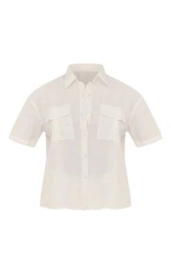 Chemise Oversize En Effet Lin Blanc à Manches Courtes Et Poches -Logic || Zero Soldes Magasin 1059124f3e9f29796e993755e67426d7a2b7bfbe cnd3906 5