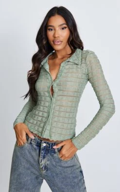 Chemise Texturée Kaki Effet Maille Bulle -Logic || Zero Soldes Magasin 119356a29fafe09e89744f73334220da12741b6c cnc9224 3