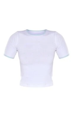 T-shirt Blanc à Bordure Contrastante -Logic || Zero Soldes Magasin 122da0a211082e32faf800c27a8e3bfe8ba64650 cne3411 5
