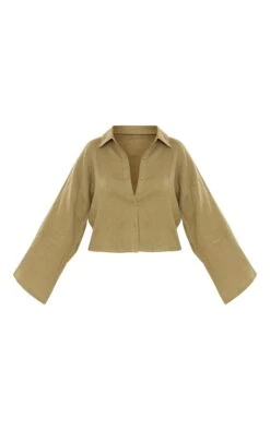 Chemise Oversize Effet Lin Kaki à Boutons -Logic || Zero Soldes Magasin 14df8046298594c4f569fb7cb60a27363ea2c676 cnd9458 5