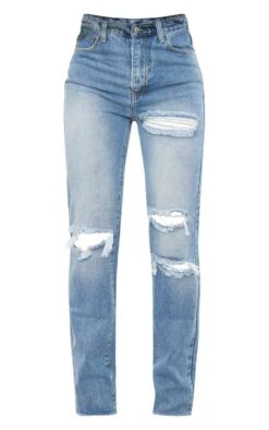 PRETTYLITTLETHING Jean Droit Déchiré Moyennement Délavé Coupe Longue -Logic || Zero Soldes Magasin 14fcec037bd155f5b12fc77187c5a3ce860a2fcf cmm4752 5