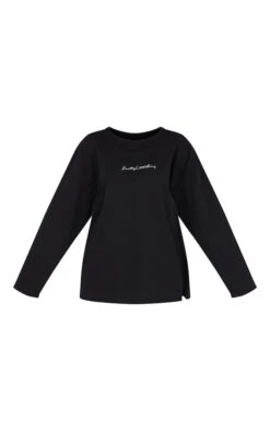 PRETTYLITTLETHING T-shirt Oversize En Coton Biologique Noir à Manches Longues -Logic || Zero Soldes Magasin 1738cf24210163b597c4ad1e1883a2cab7d65bb8 cms8166 5