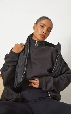 Sweat Zippé Court Noir à Col Montant -Logic || Zero Soldes Magasin 1ec6b6972e74bd103d63026bd8c62ee03f2c97eb cna3327 1