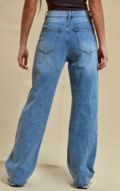 Jean Droit Déchiré Bleu Clair Délavé à Taille Haute -Logic || Zero Soldes Magasin 26148b14869d94acfceb798b2a09cad1c6ecae30 cne0841 3