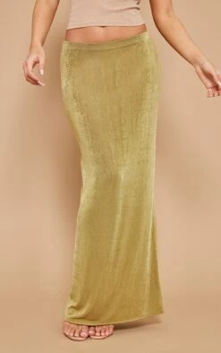 Jupe Moulante Longue Basique En Acétate Vert Olive -Logic || Zero Soldes Magasin 285dd170762079e334fd18670af0ca5dbd0c393d cnd9345 2