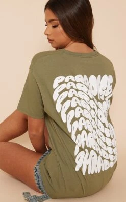 T-shirt Vert Olive Imprimé Paradise Dans Le Dos -Logic || Zero Soldes Magasin 293c49fe8e8d5f3a54f174c604486aa939b9fbcf cne3416 4