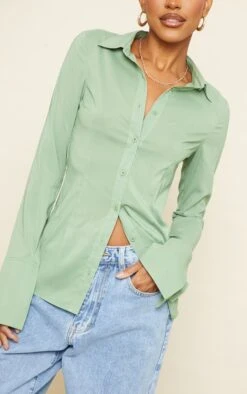 Chemise Ajustée Vert Olive En Mousseline De Soie -Logic || Zero Soldes Magasin 2a56240d1cd4b862f131f20620bcd353019cbc32 cnd5587 4