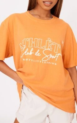 PRETTYLITTLETHING T-shirt Orange Délavé Imprimé Athlete -Logic || Zero Soldes Magasin 2cb6f705004517e6bbc036208474d94d51ec04a9 cne9074 4