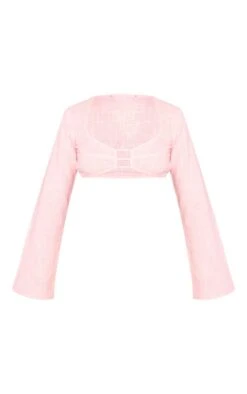 Top Texturé Rose Effet Lin à Manches Longues Et Détail Devant -Logic || Zero Soldes Magasin 30d85d4bca475592d073fc333266fc5f67bc64e3 cnd8579 5
