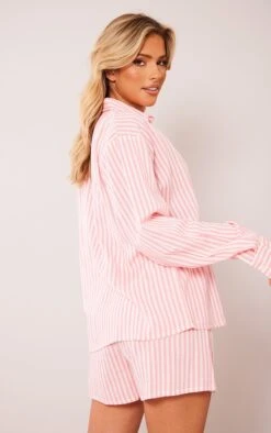 Chemise Oversize En Effet Lin Rose à Rayures -Logic || Zero Soldes Magasin 32a3ee178665bb10f583ecc29e0e723377192a35 cne0207 2