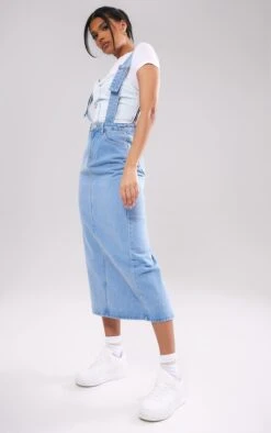 Jupe Mi-longue En Jean Bleu Clair Délavé à Bretelles -Logic || Zero Soldes Magasin 32b44006b8466702e1266e398dd951900ff8a14d cnc9791 3