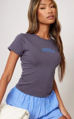 T-shirt Long Ajusté Bleu Acier à Imprimé Ibiza -Logic || Zero Soldes Magasin 32c95c6761a5fa9213fa3e27bfb79f6b0cf987da cne1965 4