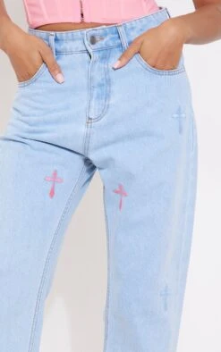 Jean Long Droit Bleu Clair à Imprimé Croix Pastel -Logic || Zero Soldes Magasin 347a400d72e8fceda9402be47a534e62dd90a944 cnd4413 4