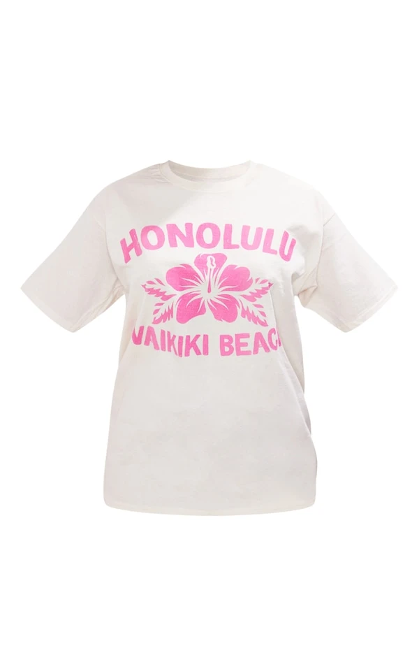 T-shirt Gris Pierre à Imprimé Honolulu 7 T-shirt Gris Pierre à Imprimé Honolulu – Image 5