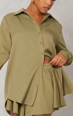 Chemise Manches Longues Kaki Oversize -Logic || Zero Soldes Magasin 353e7b871873a3fc8de066d97251e19856072095 cna7015 4