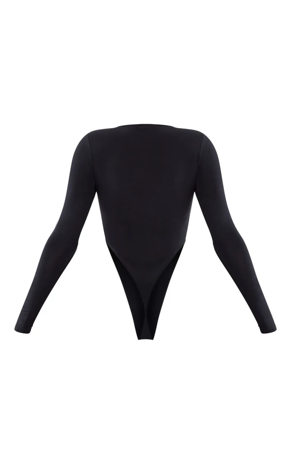 Body Moulant Noir à Devant Découpé Et Manches Longues 8 Body Moulant Noir à Devant Découpé Et Manches Longues – Image 6