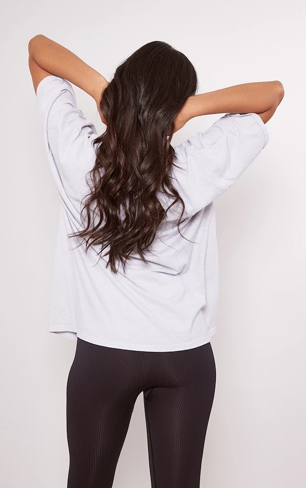 T-shirt Oversize Gris Cendré à Slogan Montana 4 T-shirt Oversize Gris Cendré à Slogan Montana – Image 2