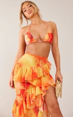 Jupe Longue Fendue Orange à Volants -Logic || Zero Soldes Magasin 374885f801c2c4ecc2ff1c19d95e4a52f64bd882 cne3835 4