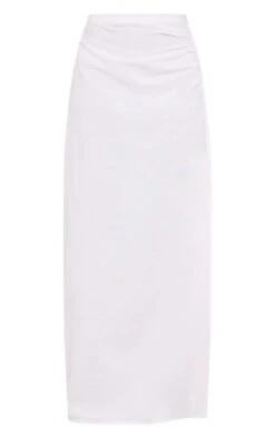 Jupe Longue Blanche Effet Lin à Bande Taille Froncée Et Agrafes & Oeillets -Logic || Zero Soldes Magasin 3887dcf7aec99d585af962dca01c2b39a4a3841b cnd9932 5