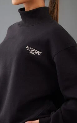 Zero PRETTYLITTLETHING Sweat De Sport Noir Brodé à Col Montant -Logic || Zero Soldes Magasin 39d06a881a6f3f77b305487bd789fa752d757277 cnc2080 4