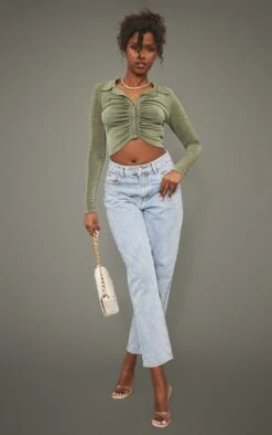 Chemisier Moulant Froncé Devant En Acétate Kaki -Logic || Zero Soldes Magasin 39d7faca8667cf4877a872b99a457ce02c6d11e0 cnc3783 3