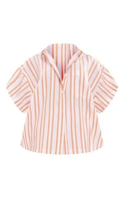 Chemise Oversize Orange En Effet Lin Texturé à Rayures Et épaules Carrées -Logic || Zero Soldes Magasin 3b2ac4981771f7475facf63a9bcc0b7e43e4ff6c cne0275 5