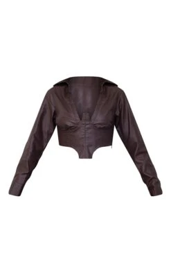 Chemise Froncée Courte En Jean Enduit Chocolat -Logic || Zero Soldes Magasin 3d8966d5184ea2544148b403ce56d4bcad766012 cmu7102 5