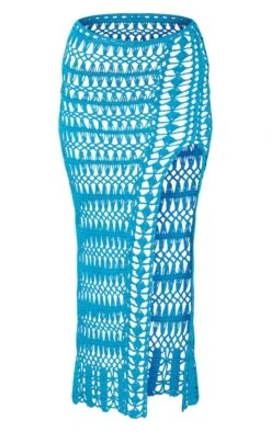 Jupe Longue En Maille Crochetée Turquoise à Fente Latérale -Logic || Zero Soldes Magasin 44f430c2626ed7e31bb6468c7606afeecdc4c5b3 cnc8714 5
