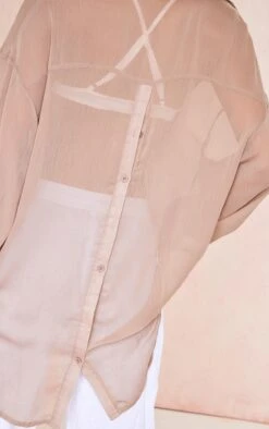 Chemise Texturée Café Au Lait à Boutons Dans Le Dos -Logic || Zero Soldes Magasin 463284478a9ca4930c20644906d91398864943ab cne3438 4