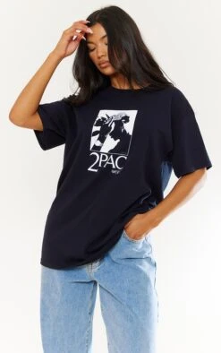 Bravado T-shirt Noir Imprimé 2Pac Devant & Derrière