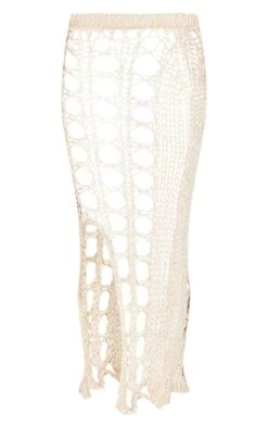 Jupe Longue En Maille Crochet Ajourée Crème Fendue -Logic || Zero Soldes Magasin 4972dbb63bc2cdd75d82ed9d711db09eecc7cfbc cne6287 5