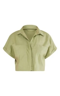 Chemise Oversize Vert Olive En Coton à Poches Et épaules Carrées -Logic || Zero Soldes Magasin 4a05d60a279208169559feed7e8b0088d84cbd13 cne3051 5