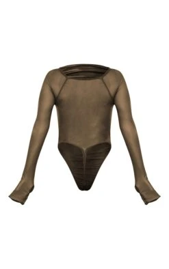 Body En Mesh Kaki Froncé à Manches Longues Et Col Ras -Logic || Zero Soldes Magasin 4a7b13c275919043d3faf89cfe042dda1088832c cnd1686 6