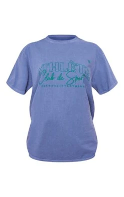 PRETTYLITTLETHING T-shirt Bleu Délavé Imprimé Athlete -Logic || Zero Soldes Magasin 4ddf28389b71c04877f254e09c11aa8c02342f68 cne9073 5