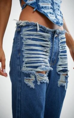 Jean Droit Indigo Taille Basse Déchiré Sur Les Cuisses -Logic || Zero Soldes Magasin 5208bd2212de2bccd96443b4612e16cc7c12735e cnb8516 4