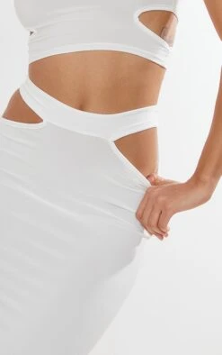 Jupe Longue Moulante Blanche à Taille Découpée -Logic || Zero Soldes Magasin 53520905a01882912dfab64539274d3cca68b43c cnd7413 4