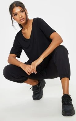 Tee-shirt Basique Noir Col En V -Logic || Zero Soldes Magasin 55ca7e14fac16e247789a09f5b28bf2012a21255 clr2483 4