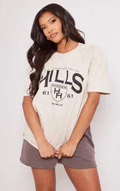 PRETTYLITTLETHING T-shirt Gris Pierre à Imprimé Hidden Hills -Logic || Zero Soldes Magasin 56594ad25c34bda978bba94b4b8a77fa4e01a6c3 cne9078 3