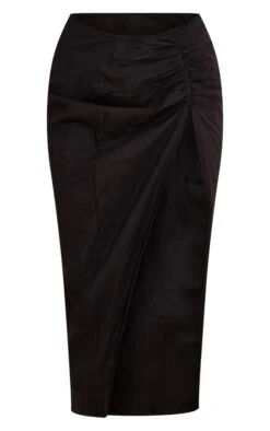 Jupe Longue Effet Lin Noire Froncée à Fente -Logic || Zero Soldes Magasin 57844220183b29cff77d353dbca1d0572979d4e8 cnd1087 5