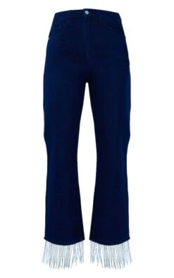 Jean Droit Bleu Foncé Délavé à Franges Strassées -Logic || Zero Soldes Magasin 59432a9f04d8d43c2b3017e0b66c78efb9bb90c2 cnb8275 5