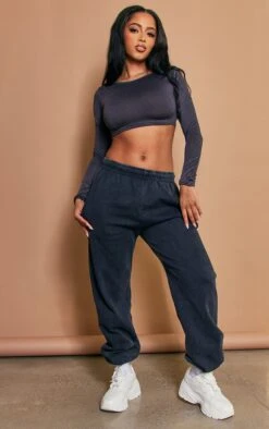 Logic Crop Top Manches Longues Gris Anthracite En Maille Mélangée -Logic || Zero Soldes Magasin 5eaa35e521913c97b312a85db294dea74430f028 cnc9191 3