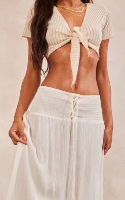 Jupe Longue Fluide En étamine Blanche à Taille Nouée Et Froncée -Logic || Zero Soldes Magasin 5fdcd31c81bf52252736b8f95cf1b804a84f99be cnd6658 4