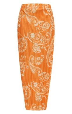 Logic Jupe Longue Plissée Imprimé Fleuri Flouté Orange -Logic || Zero Soldes Magasin 604e6ccd387c78962fa8076939b56cb41ac59e1a cne8296 5