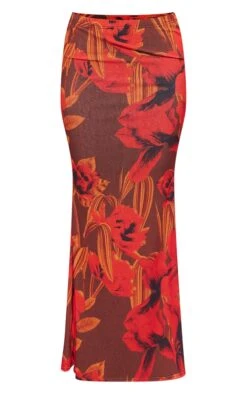 Logic Jupe Longue Style Sirène Rouge Imprimé Orchidées En Mesh Dévoré -Logic || Zero Soldes Magasin 606b51cef0d2d84553ea20124ebb5849ed218c7e cne8292 5