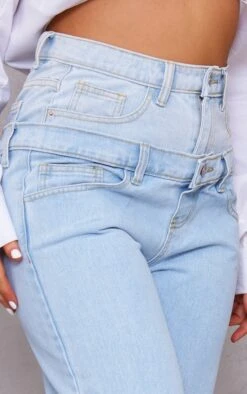 Jean Droit Bleu Clair Délavé à Taille Doublée -Logic || Zero Soldes Magasin 61211e8d7ad75ce6fcfb6f382476b01be5530d25 cnc1960 4