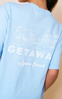 T-shirt Bleu Ciel à Imprimé Get Away County Au Dos -Logic || Zero Soldes Magasin 621608ab28ca0c34b5417000a6999041d3ea68ca cne3352 4