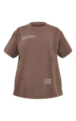 T-shirt Chocolat Délavé à Manches Courtes Et Slogan Stay Optimistic Imprimé En Petit -Logic || Zero Soldes Magasin 6467ad180da8b6908eb479905e103ef4cb8fc7de cmr5444 5